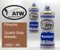 Preview: Porsche, Quartz Gray Metallic, L662 / X5: 400ml Sprühdose + 400ml Klarlack - Set, von ATW Autoteile West.